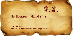 Halbauer Milán névjegykártya
