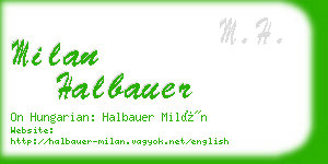 milan halbauer business card